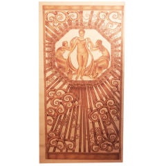 Antique Preparatory Painting for Art Deco  Panel, manner of Brandt