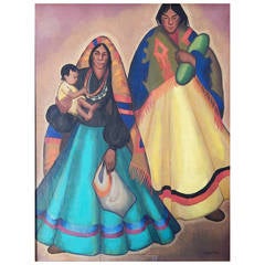 "Navajo Women, " Important WPA-era Painting by Frances Badger