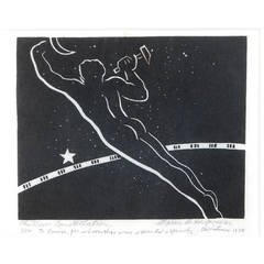 "The New Constellation," Rare Art Deco Print with Male Nude by de Hospodar