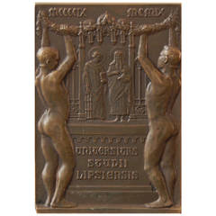 Raro pisapapeles de bronce que celebra el 500 aniversario de la Univ. de Leipzig, 1909