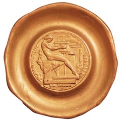 "La Terre", posacenere Art Déco in rame, Francia