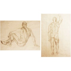 Paire de nus masculins par Rosella Hartman, lauréate de Guggenheim