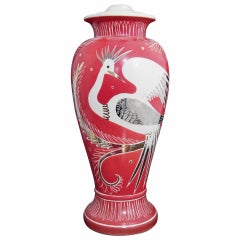 "Phoenix", base per lampada Art Deco brillantemente smaltata di Gregory