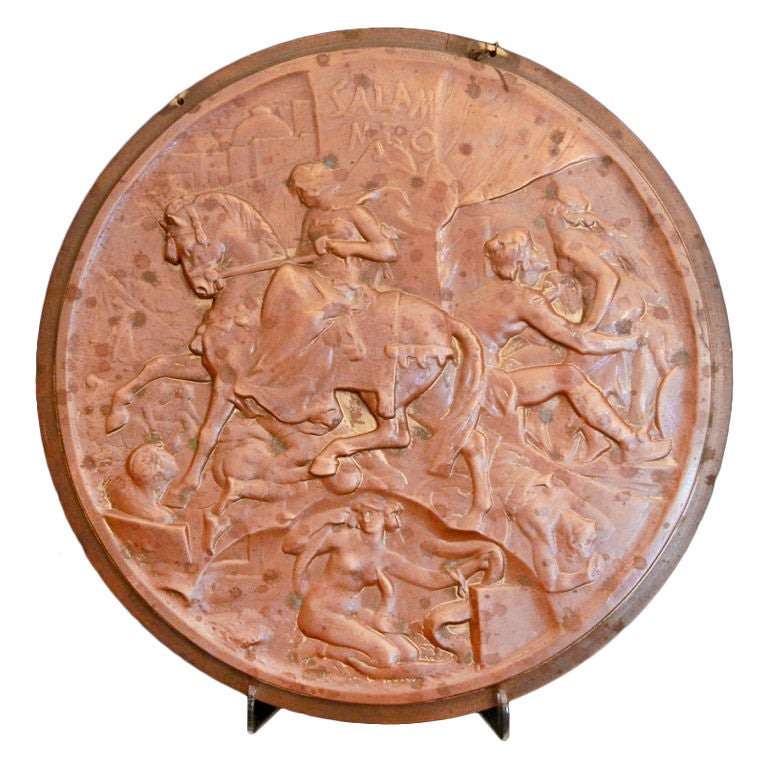 "Salam, " Important Bronze Rondel by Alfred Lanson