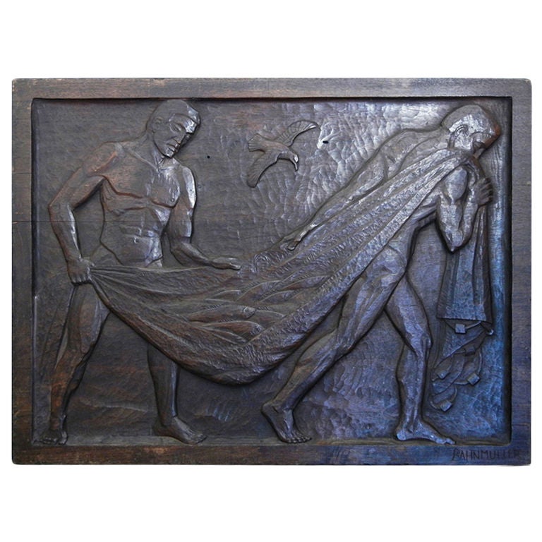 "Bringing in the Haul, " Nude Fishermen by WPA Sculptor