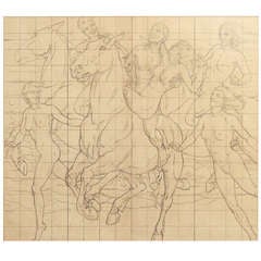 "Frolic on Horseback, " Mural Study w/ Nudes by Kenneth MacIntire