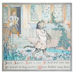 ""Jack Sprat hatte eine Katze" Berühmte Kinderärmel- Illustration aus dem Jahr 1911