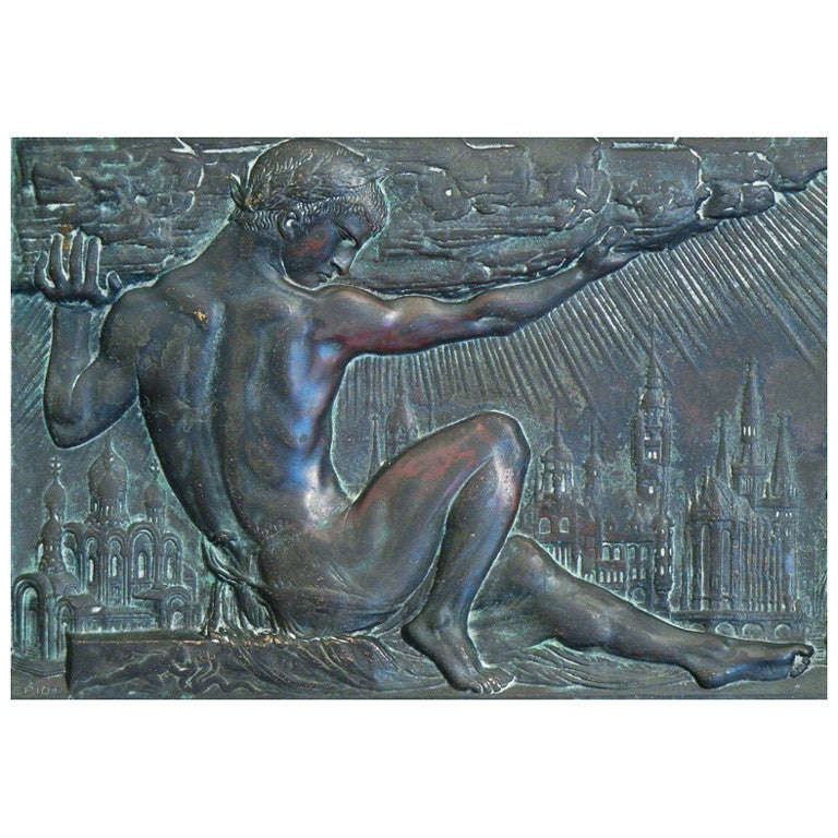 "Hercules Holding the Heavens, " bronze by Peterich, 1905
