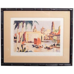 "Pacific Basin, " Art Deco Painting of Golden Gate Expo in San Francisco