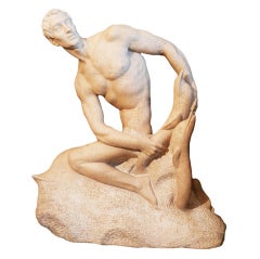 "Neptune with Dolphins, " Important Art Deco Sculpture, de Ávalos