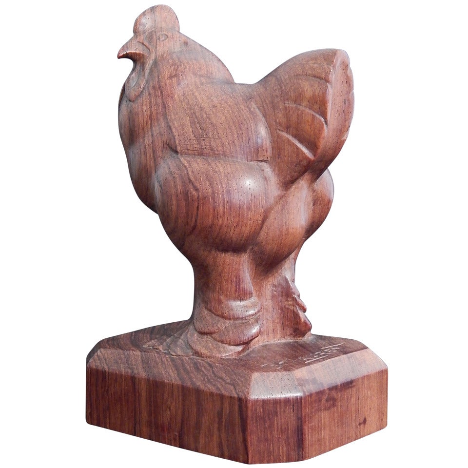 "Rooster, " Sculpture in Art Deco Style by George Laurent For Sale