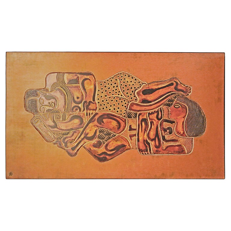 „Ägyptisch und Nubia“, sehr bedeutende Art-déco-Lacktafel im Art déco-Stil