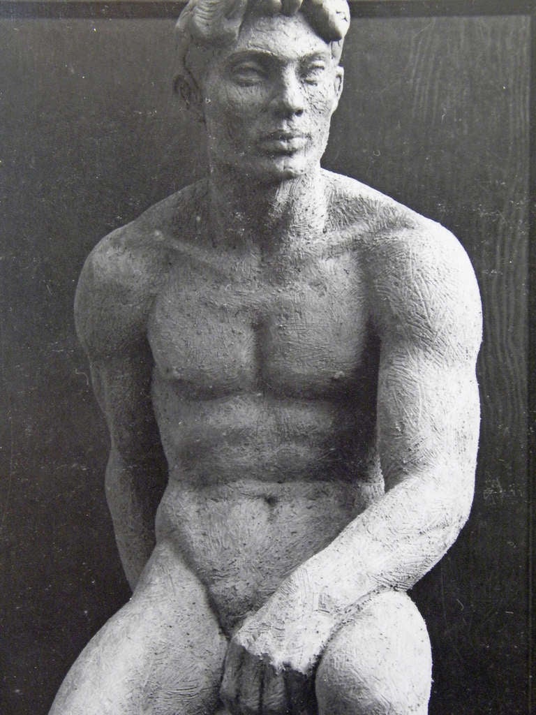 Américain « Figure assise », importante photographie d'un nu masculin par Barthe en vente