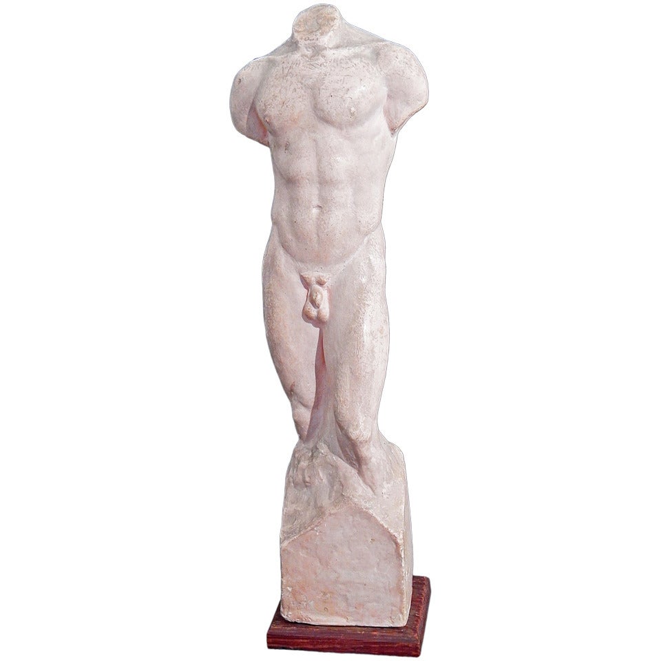 "Torso, " Rare, Important Nude Male Sculpture by Richmond Barthé