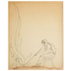 "Child in Fire, " Classic Drawing by Willy Pogany