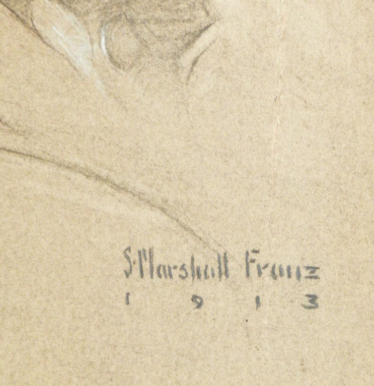 Retrato Fino del Hombre por S. Marshall Franz, Importante Ilustrador Estadounidense en venta