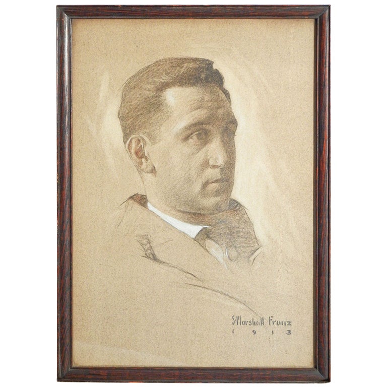 Retrato Fino del Hombre por S. Marshall Franz, Importante Ilustrador en venta