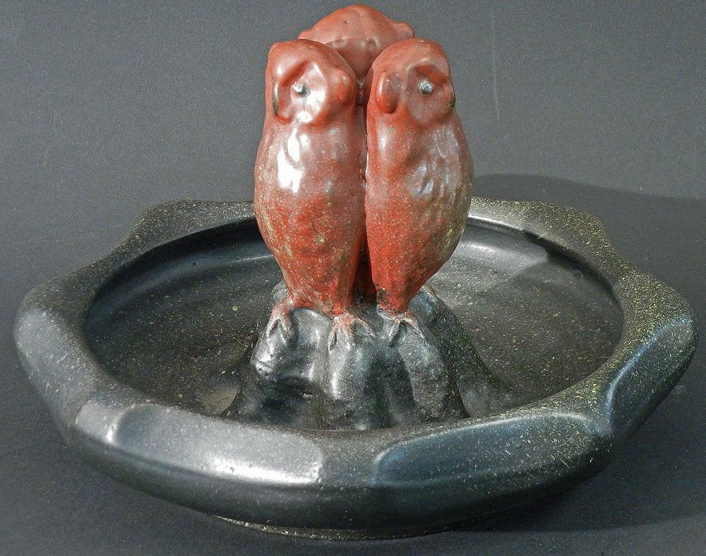 Rare Centerpiece with Three Owls, Ipsen, Denmark