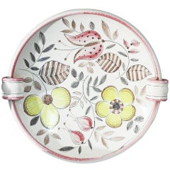 Handdekorierte Art-Déco-Schale mit Henkeln von Waechtersbach