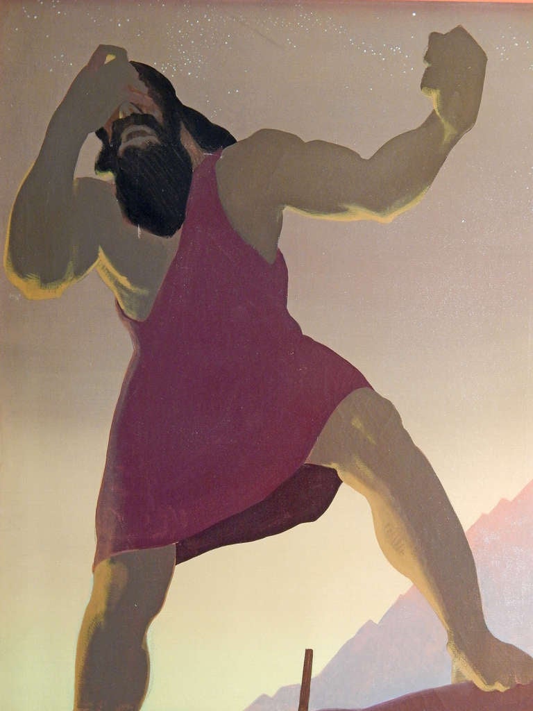 "Ulysses and Polyphemos, " Art Deco Mural Masterpiece by Julian