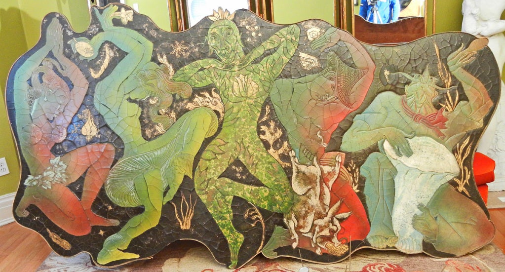 Undersea Bacchanale, Art Deco Mural Masterpiece, attr. Bourdelle