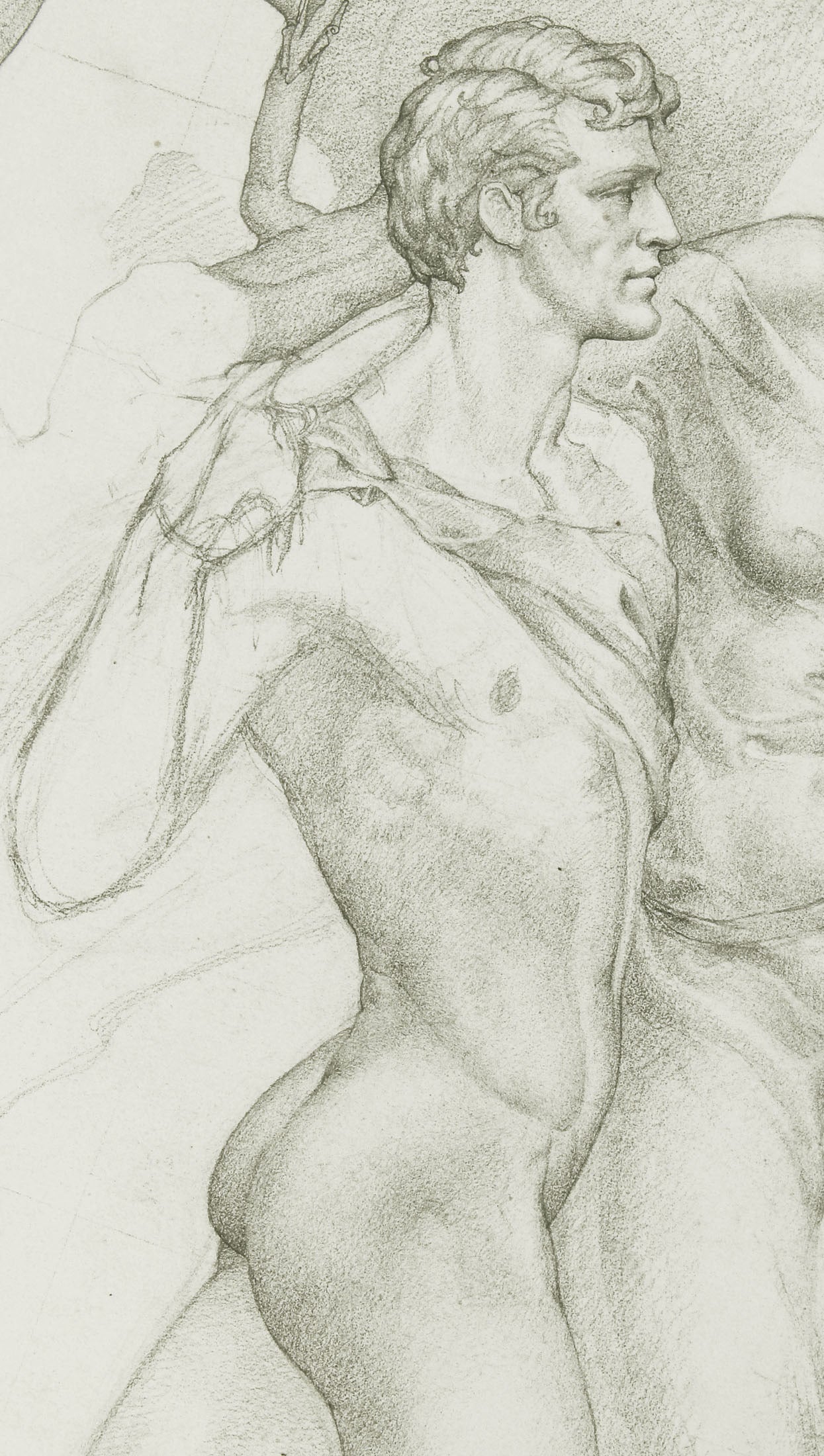 Américain « Homme nu et femme drapée », étude pour la peinture de Dunbar Beck en vente