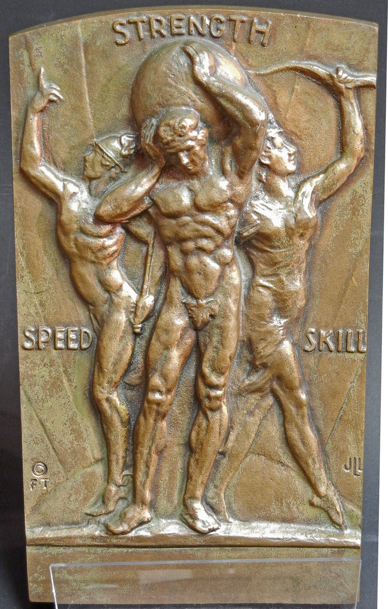 "Speed-Strength-Skill, " Bronze Panel by Fred Torrey