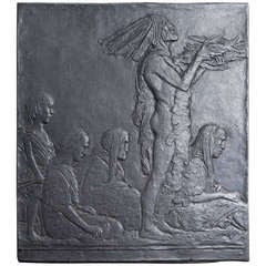 Used "Harvest Offering, " Rare Sculpted Panel of American Indians by Porter
