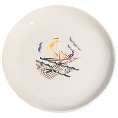 "Bringing in the Haul," Rare Art Deco Bowl by Andlovitz for Societa Ceramica 3