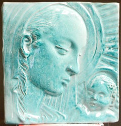 Jolie carreau Art Déco/Mid-Century Madonna and Child
