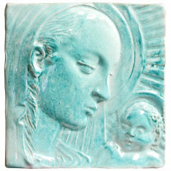 "Madonna and Child, " Lovely Art Deco/Mid-Century Tile