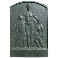 „Kunst und Fülle“, schwedische Art-déco-Bronzeplakette, Art déco