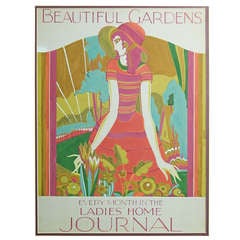 "Beautiful Gardens" Brilliant Art Deco Painting for Ladies Home Journal 6