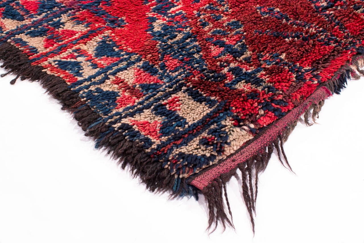 A great Berber rug using traditional motifs.