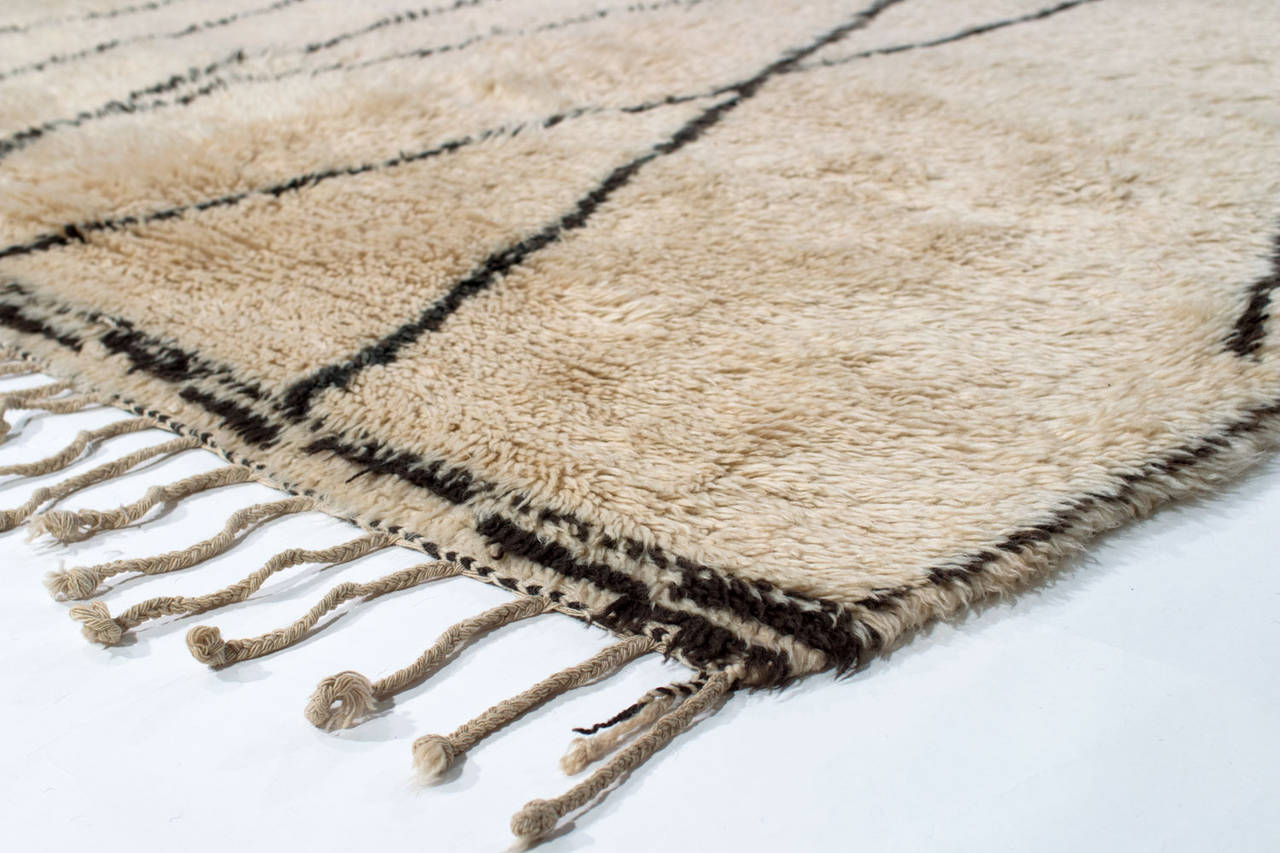 Vintage Moroccan Beni Ourain Rug at 1stDibs