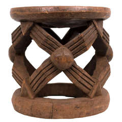 Antique Carved Wood Stool