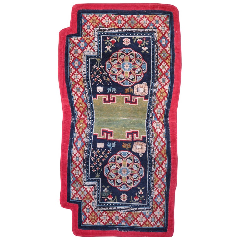 Antique Tibetan Saddle Carpet