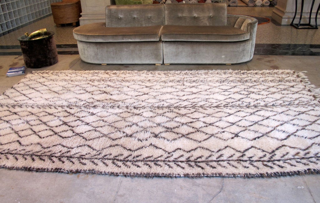 Vintage Moroccan Diamond & Vine Rug