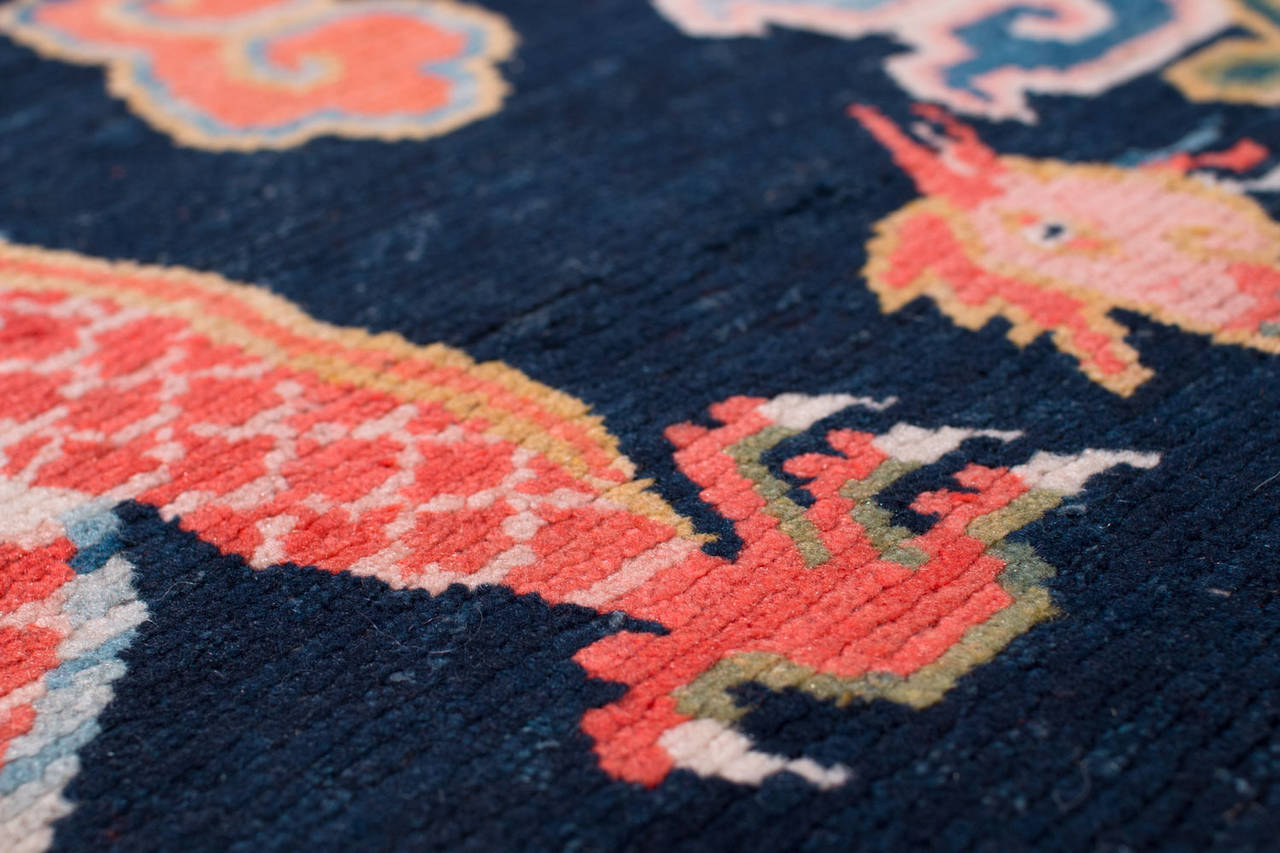 Antique Tibetan Dragon and Phoenix Rug In Excellent Condition In New York, NY