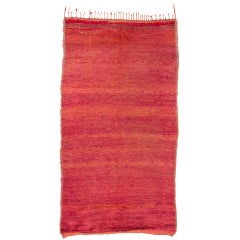 Vibrant Red Abrash Vintage Moroccan Rug