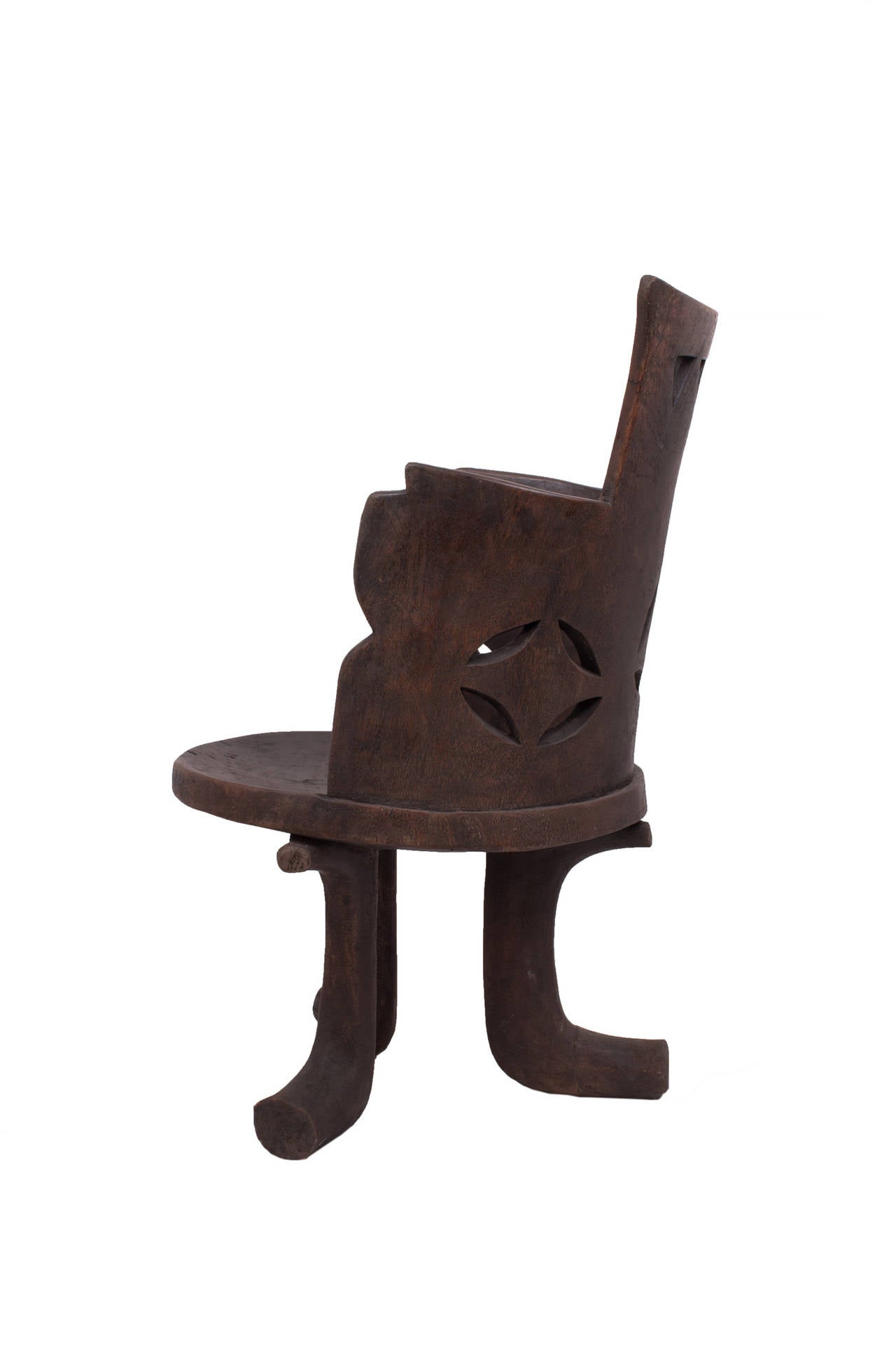 Hand-Carved Traditional Ethiopian Wood Chair