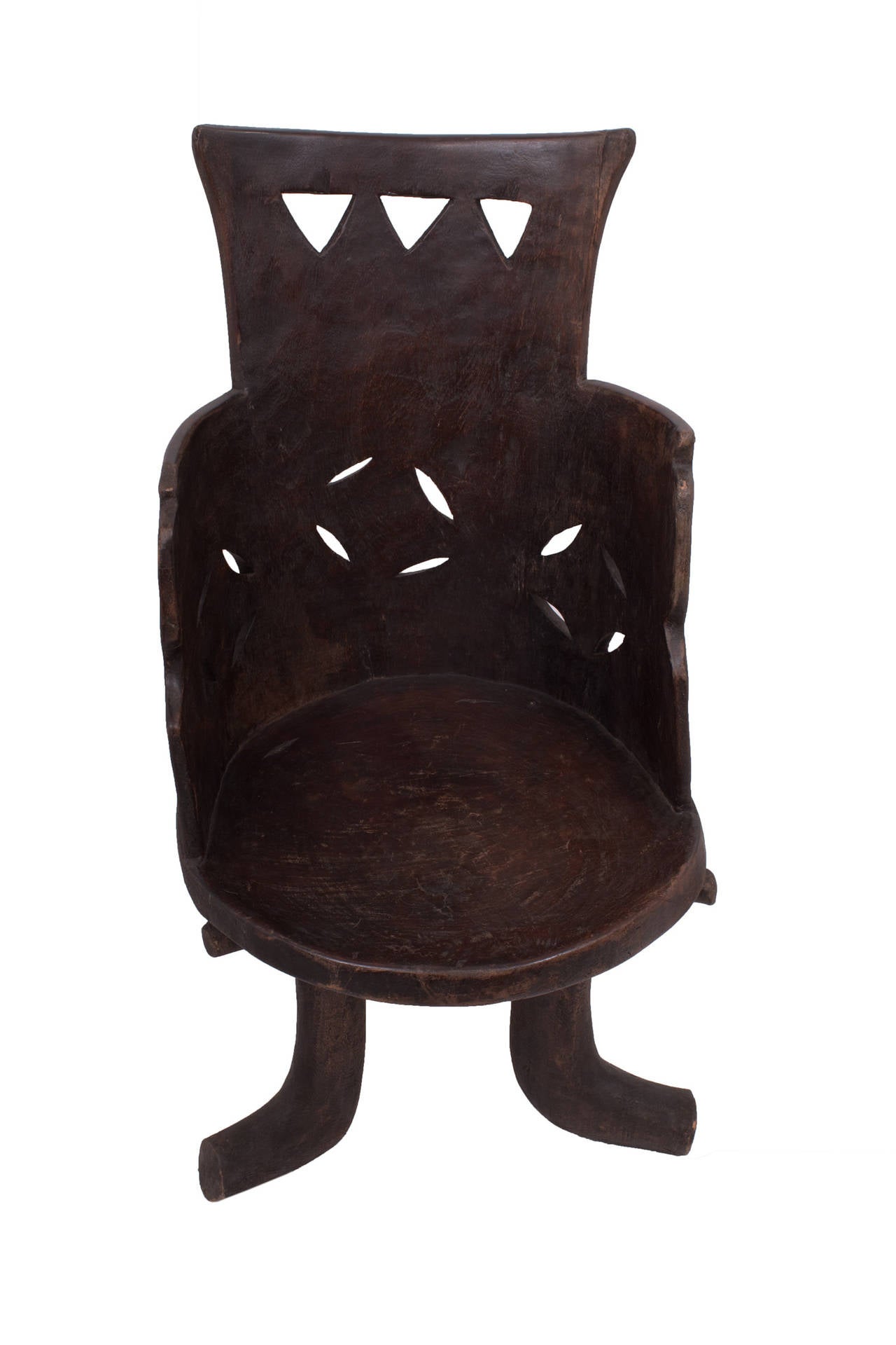 Traditional Ethiopian Wood Chair In Good Condition In New York, NY