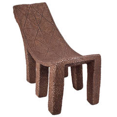 Brass and Iron Embellished Chair from the Congo 6