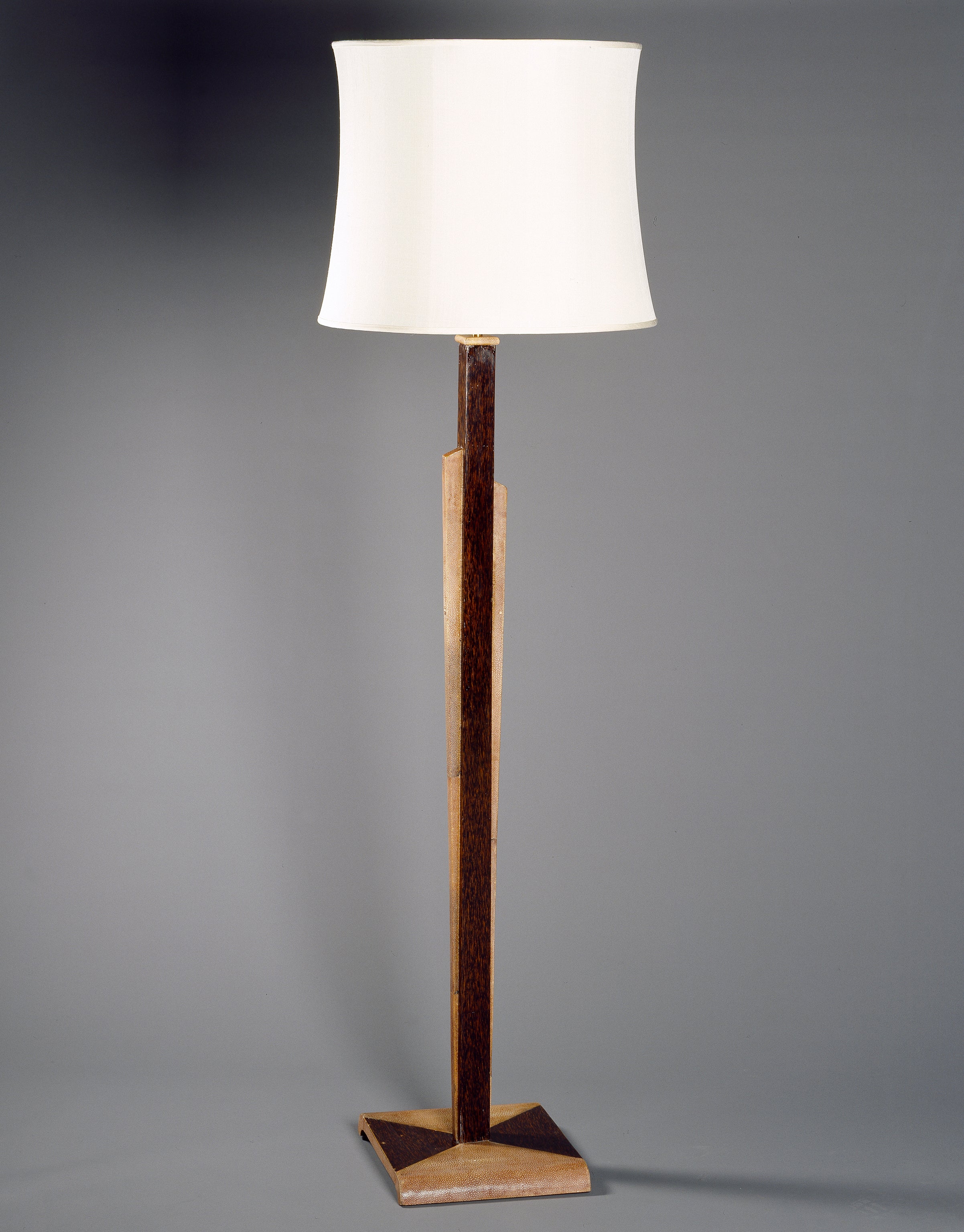 A Shagreen and Palmwood Standard Lamp