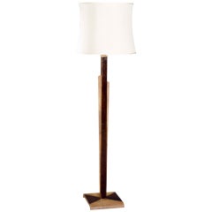 Antique A Shagreen and Palmwood Standard Lamp