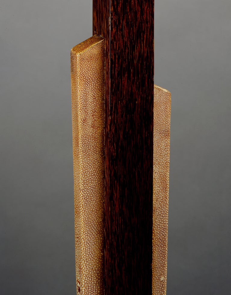 Art Deco A Shagreen and Palmwood Standard Lamp