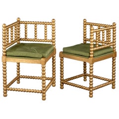 Antique A Pair of 19th Century Danish Giltwood Chairs