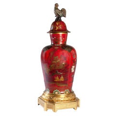 A Red Lacquer Berlin Vase