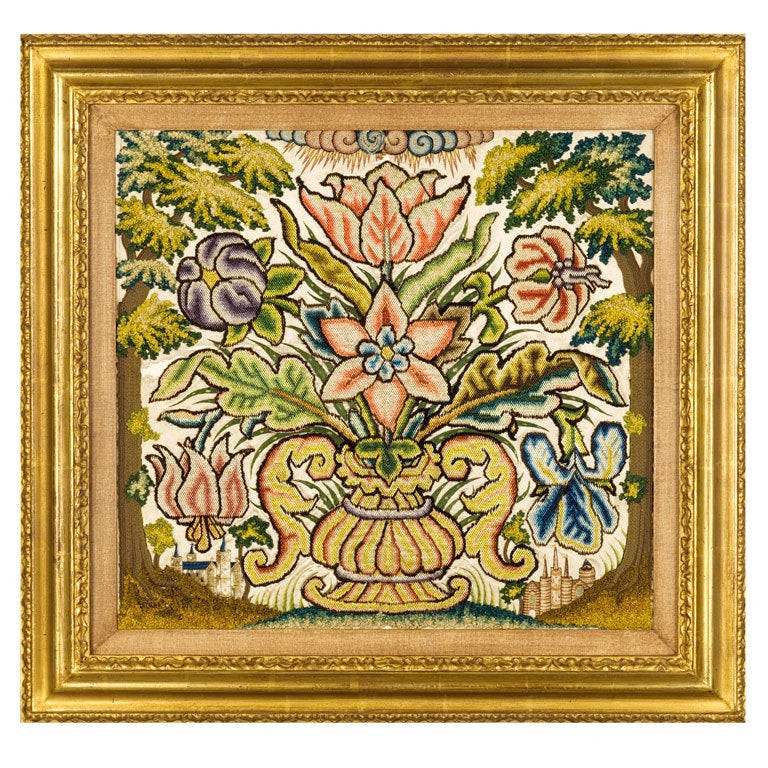 A Rare Seventeenth Century Italian Embroidered Picture