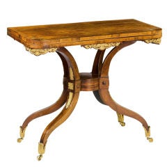 A Regency Rosewood Spider Leg Card Table